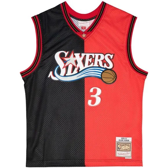 MITCHELL & NESS NBA SPLIT SWINGMAN JERSEY PHILADELPHIA 76ERS 2000 ALLEN …